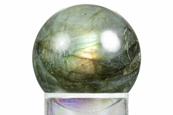 Flashy, Polished Labradorite Sphere - Great Color Play #350063